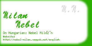 milan nebel business card